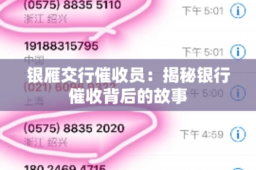 银雁交行催收员：揭秘银行催收背后的故事