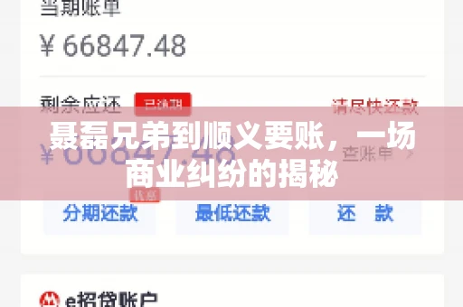 聂磊兄弟到顺义要账，一场商业纠纷的揭秘