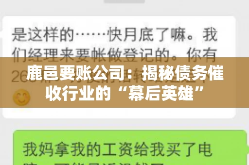 鹿邑要账公司：揭秘债务催收行业的“幕后英雄”