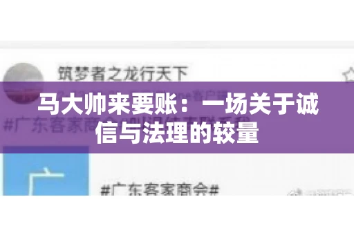 马大帅来要账：一场关于诚信与法理的较量