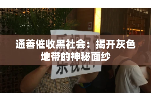 通善催收黑社会：揭开灰色地带的神秘面纱