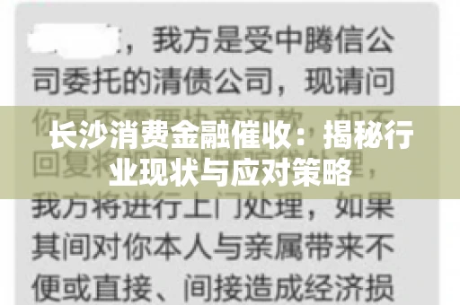 长沙消费金融催收：揭秘行业现状与应对策略