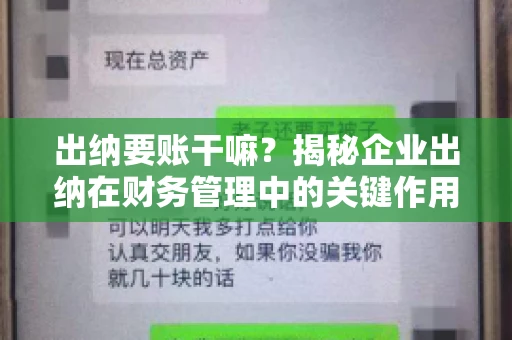 出纳要账干嘛？揭秘企业出纳在财务管理中的关键作用