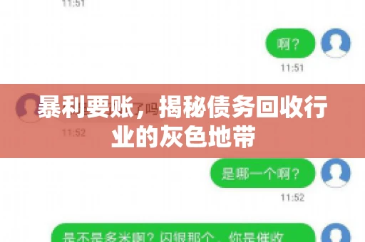 暴利要账,揭秘债务回收行业的灰色地带 暴利要账,揭秘债务回收行业的灰色地带